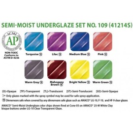 Set 109 Semi-Moist Amaco Underglaze Set Set 109 Semi-Moist Amaco Underglaze Set